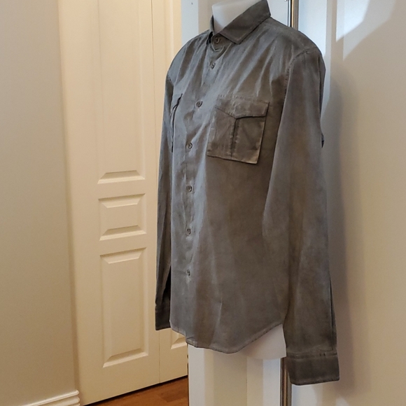 NWT le chateau Grey Large Dress Shirt Large Slim - Picture 2 of 11